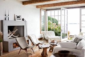 living room with neutrals and organic textures