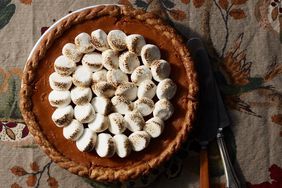 sweet-potato custard pie topped with marshmallows