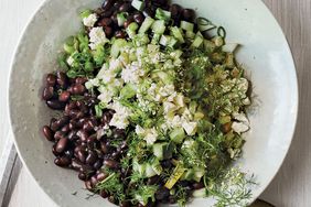 black bean cucumber and feta salad