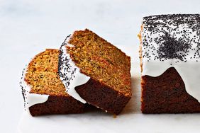 carrot poppy seed cake with lemon glaze