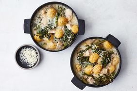 chicken-and-gnocchi bake with broccolini