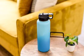 reusable water bottle on table