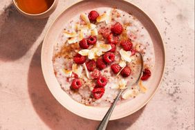 coconut raspberry breakfast pudding