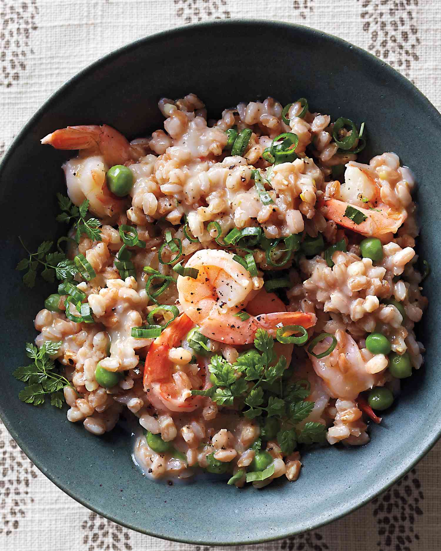 Farro Risotto with Shrimp