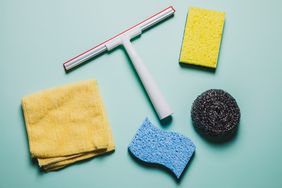 flat lay cleaning equipments