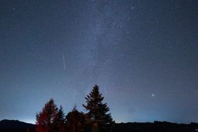 Meteor shower in the sky