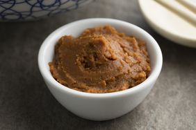 Bowl with red Japanese miso paste