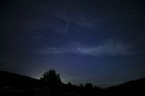 Quadrantid meteor streaks across the sky over Beypazari district of Ankara, Turkey on January 05, 2022. 