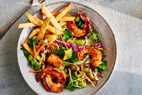 gingery shrimp salad with crispies