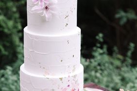 white floral wedding cake