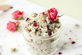 green tea and rose sugar scrub