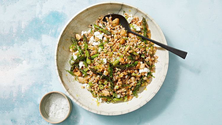 Grilled Asparagus and Farro Salad recipe