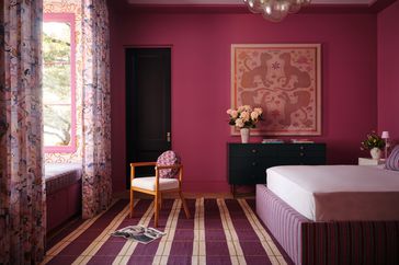 a pink and purple room