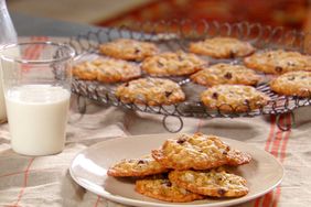 plate of oatmeal chocolate chip cookies