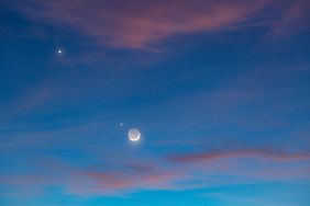 Twilight sky with planets in conjunction