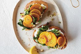 golden beets on toast