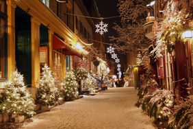 Street decorated for Christmas