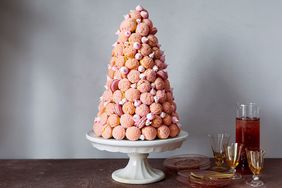 Pink croquembouche