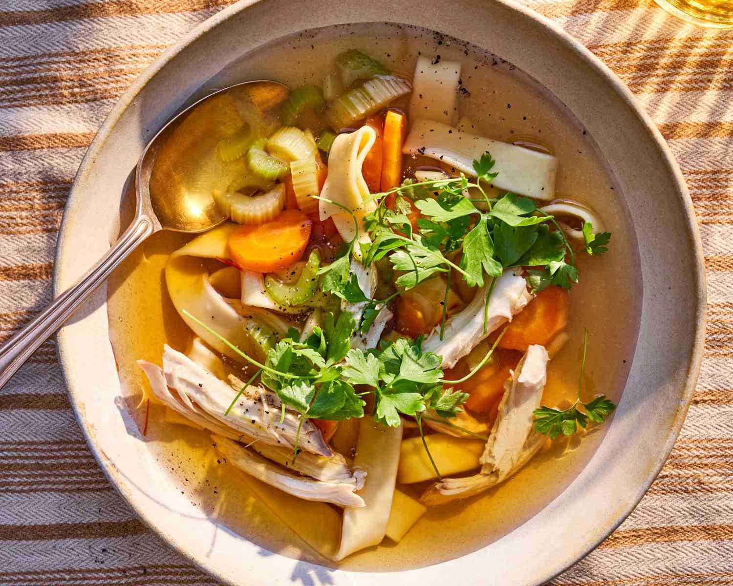 saffron chicken noodle soup