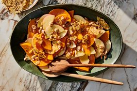 Butternut squash and apple salad with lemon-pepper frico