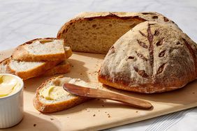 Artisan bread on cutting board