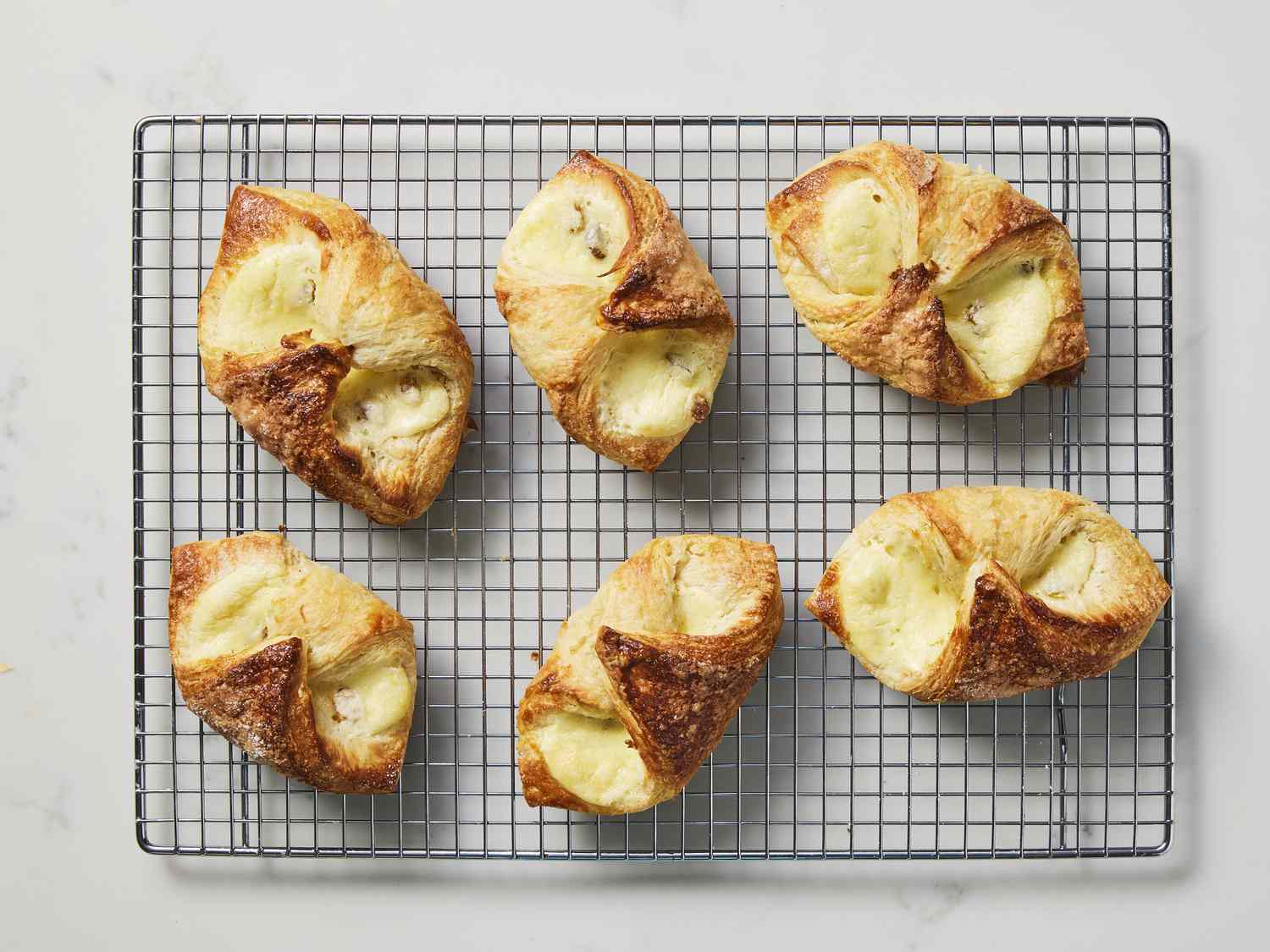 Cheese danishes on wire rack