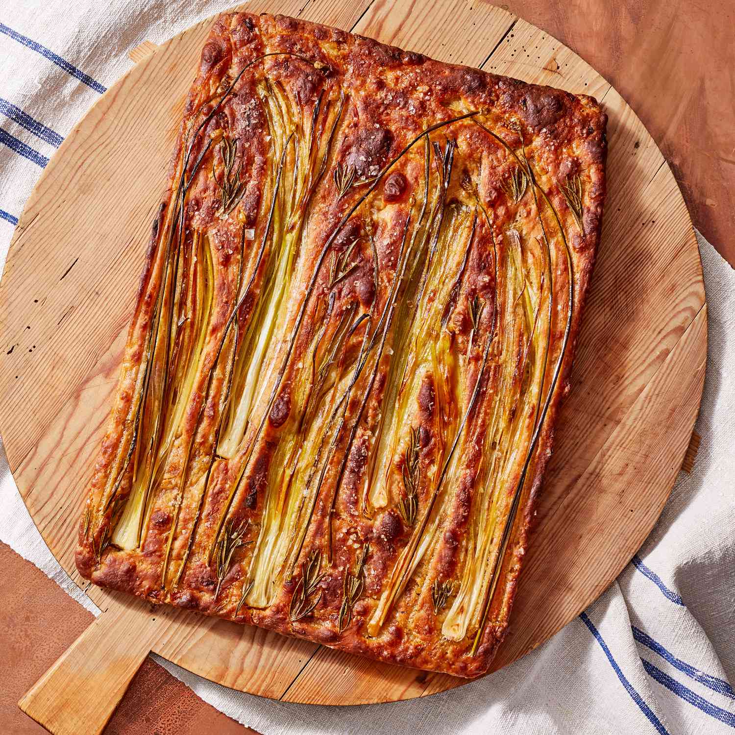 onion leek focaccia bread martha bakes