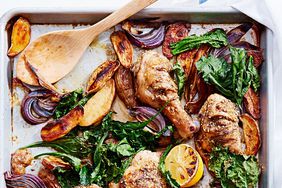 Pan-Roasted Chicken with Za&#039;atar, Potatoes, and Greens