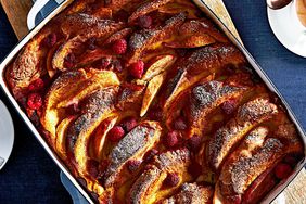 pear raspberry baked french toast