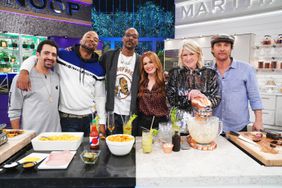 Martha Stewart and Snoop Dogg on the set of their show.