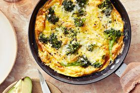 quick broccoli frittata served with avocado