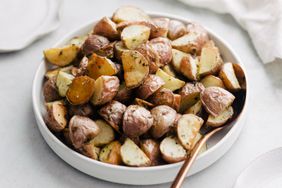 roasted red potatoes - in bowl