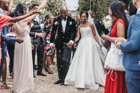 wedding bridge and groom outdoor exit