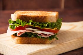 Sandwich on a wooden table