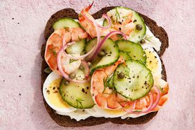 scandinavian shrimp and cucumber sandwich