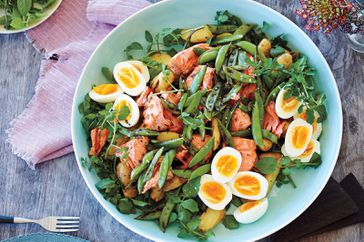 Shelter Island Home Salad with Eggs, Salmon, and Peas