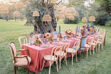 summer wedding with lanterns