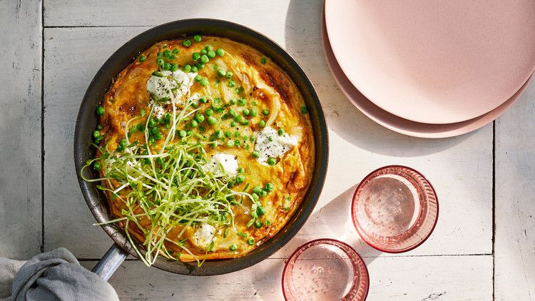 sweet-pea-and-onion frittata