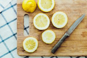 Lemon on cutting board